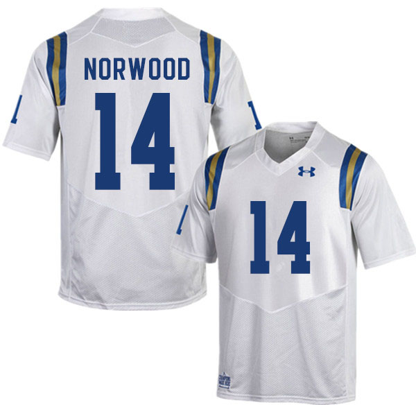 Men #14 Josiah Norwood UCLA Bruins College Football Jerseys Sale-White